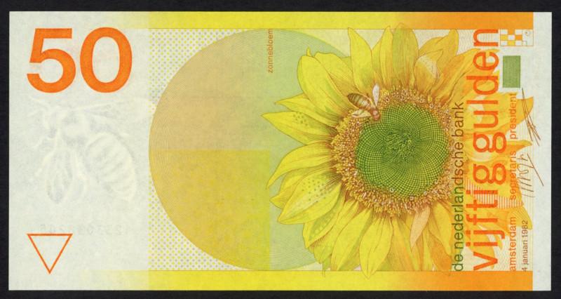 Banknotes Netherlands - 50 Gulden 1982 Zonnebloem (Mev. 100-1 / AV 68.1a / P. 96...