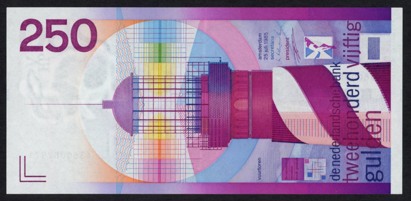 Banknotes Netherlands - 250 Gulden 1985 Vuurtoren/Lighthouse (Mev. 134-1 / AV 93...