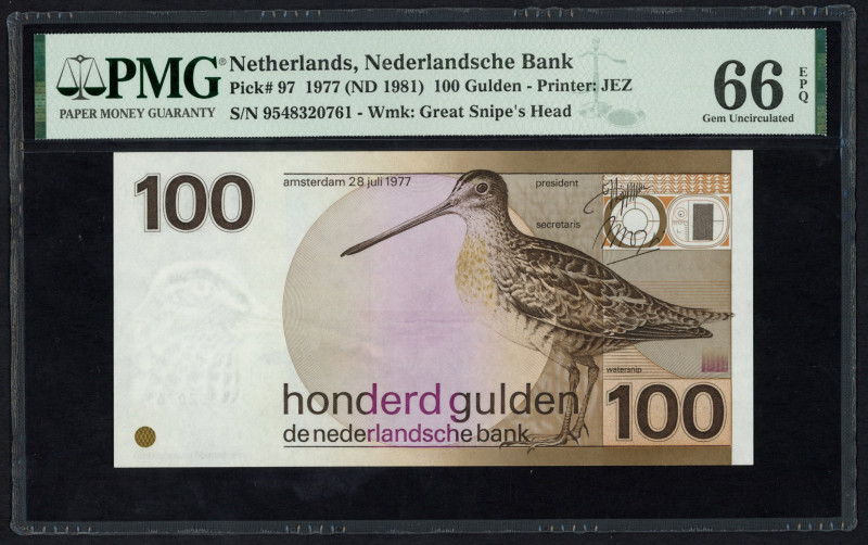 Banknotes Netherlands - The Oxenaar Archives - 100 Gulden 1977 Watersnip - 100 G...