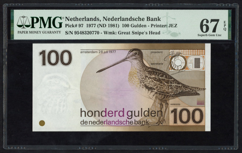 Banknotes Netherlands - The Oxenaar Archives - 100 Gulden 1977 Watersnip - 100 G...