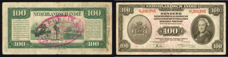 Banknotes Netherlands Oversea - Nederlands-Indië - 100 Gulden 1943 Wilhelmina NI...