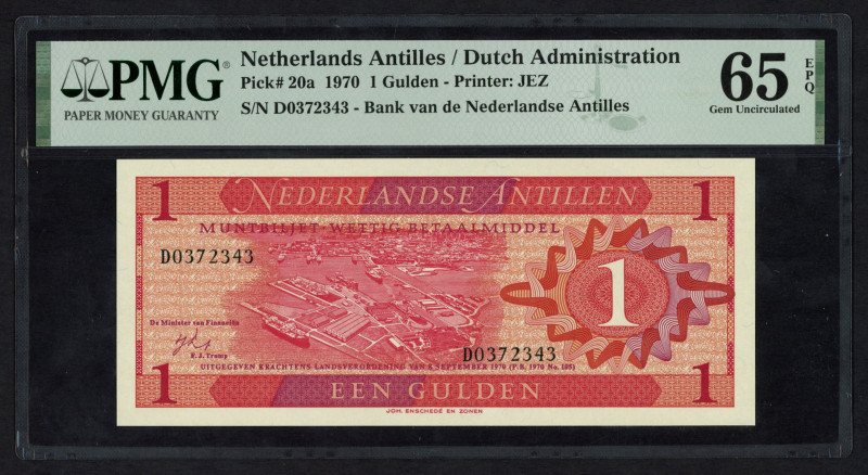 Banknotes Netherlands Oversea - Nederlandse Antillen - 1 Gulden 1970 serial # D0...