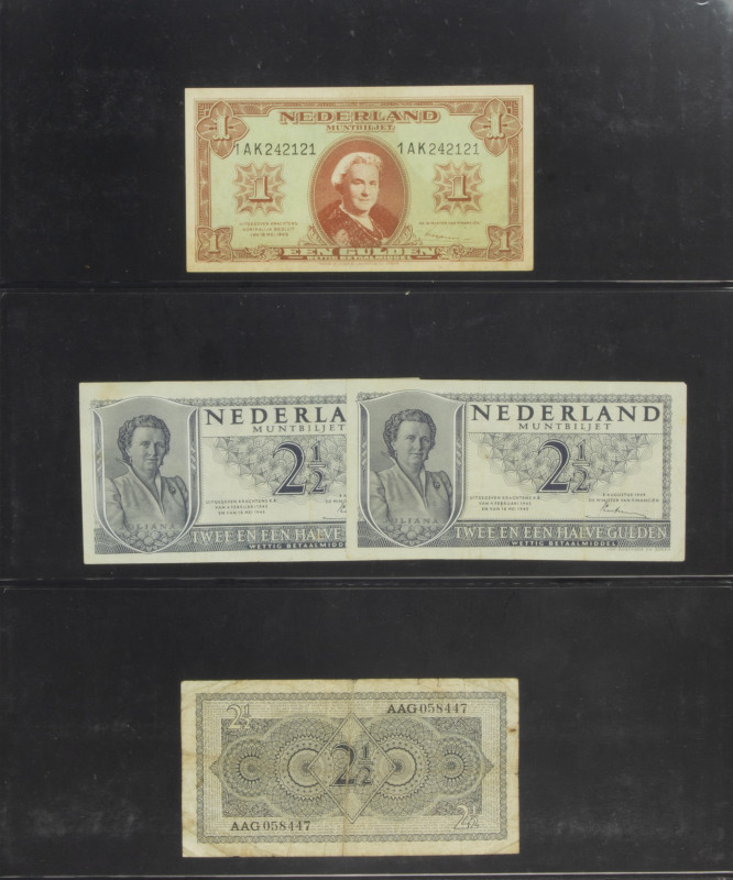 Banknotes Netherlands and Oversea in albums - Netherlands - Small collection ban...