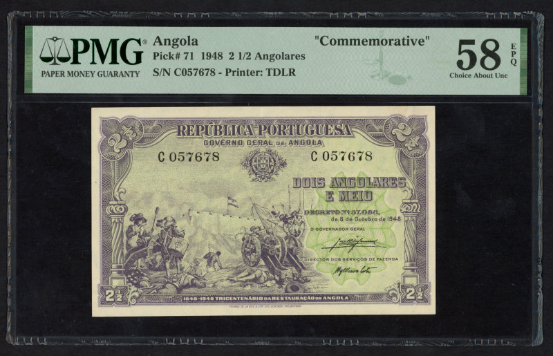 World Banknotes - Angola - 2½ Angolares 6.10.1948 Commemorative issue, Bombardme...