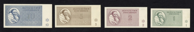 World Banknotes - Czechoslovakia - Theresienstadt (Terezin) - 1 + 2 + 5 + 10 + 2...