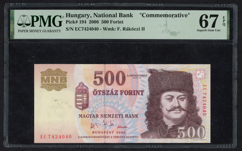 World Banknotes - Hungary - 500 Forint 2006 Commemorative Rakoczi II (P. 194) - ...