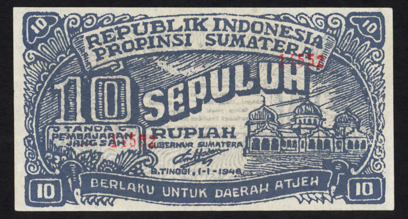 World Banknotes - Indonesia - Republic Regionals - East Sumatra - Atjeh - 10 Rup...