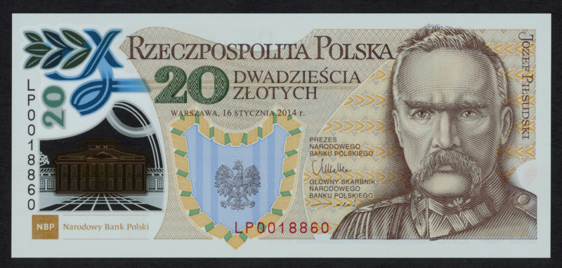 World Banknotes - Poland - 20 Zlotych 2014 Pilsudski - for the Polish legions (P...