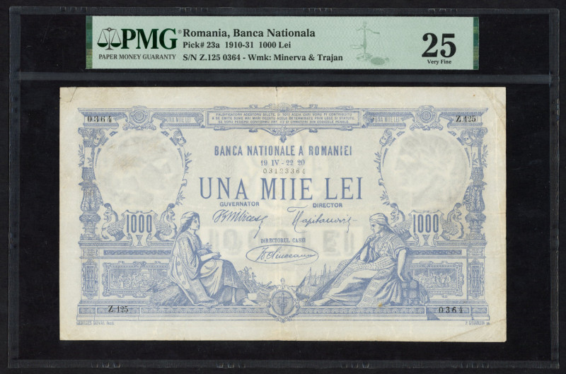 World Banknotes - Romania - 1000 Lei 22.04.1920 - Farmers in traditional costume...