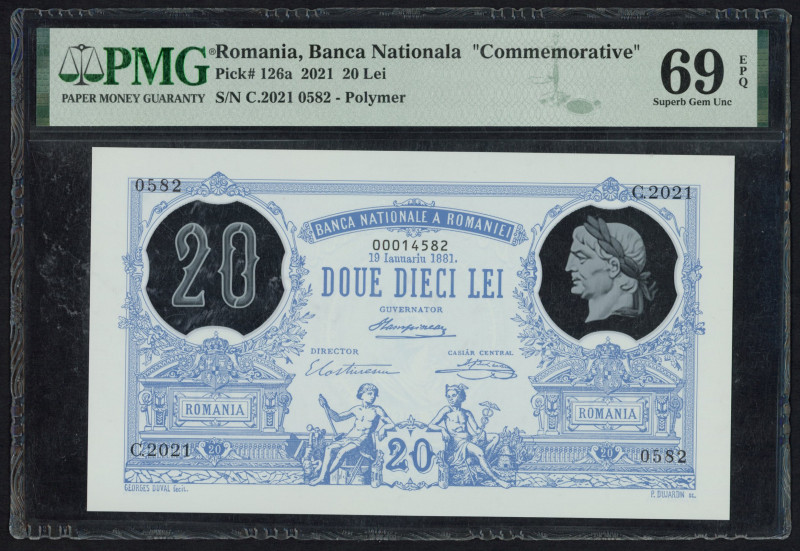 World Banknotes - Romania - 20 Lei 2021 Commemorative (P. 126a) - Polymer - PMG ...