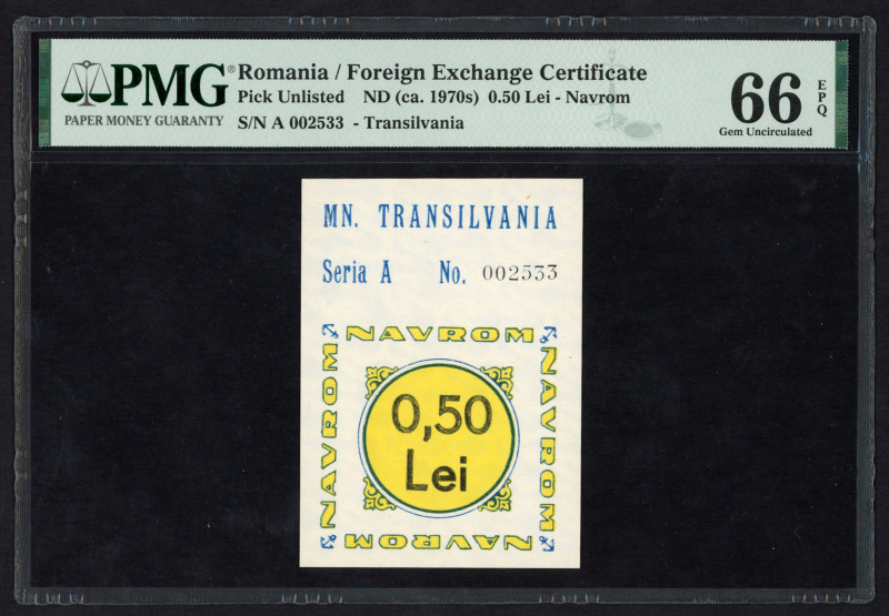 World Banknotes - Romania - Foreign Exchange Certificate - 0.50 Lei ND (ca. 1970...