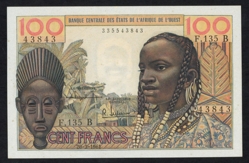 World Banknotes - West African States - Benin - 100 Francs 20.3.1961 B (P. 201Bb...