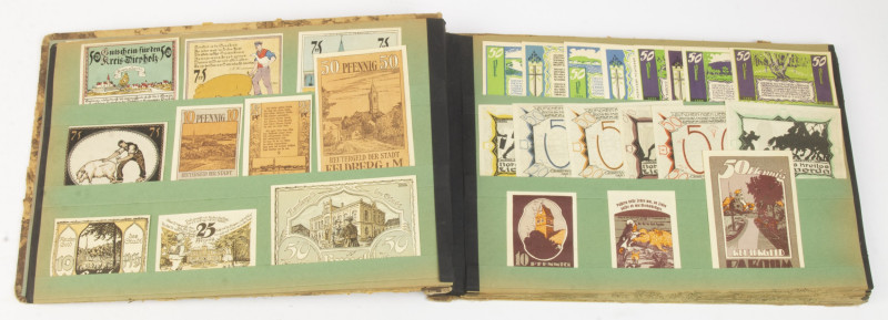 Banknotes world in albums - Germany - Emergency Notes - Lieban-album with about ...