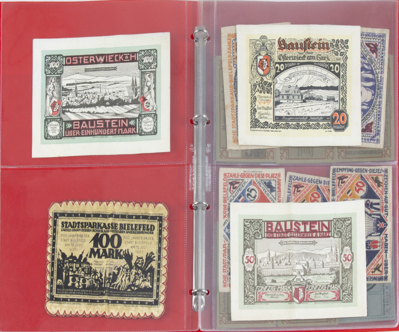 Banknotes world in albums - Germany - Emergency Notes - 20, 50, 100 Mark 1.5.192...