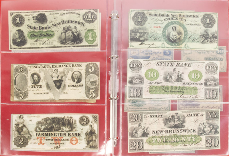 Banknotes world in albums - USA - Beautiful collection of American Obsoletes (pa...