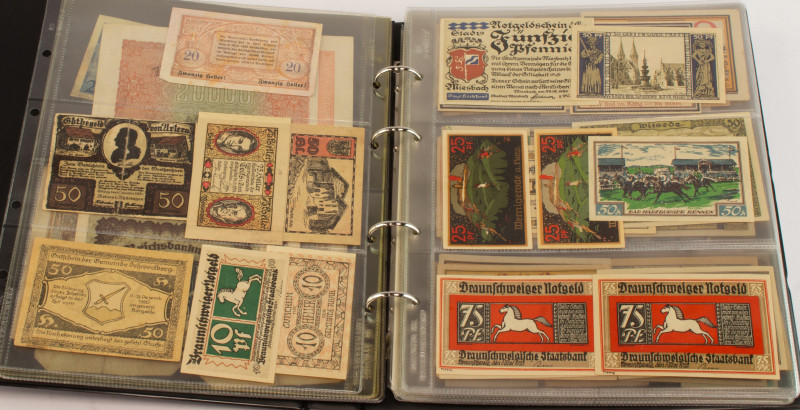 Banknotes world in albums - World - Collection of mainly German emergency notes,...