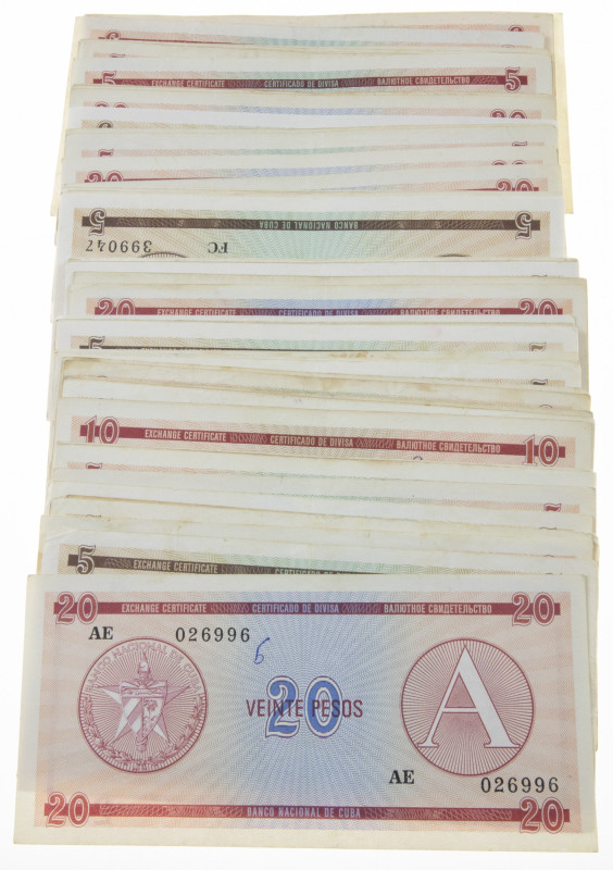 Banknotes world in boxes - Cuba - Small box Cuba - Foreign Exchange Certificates...