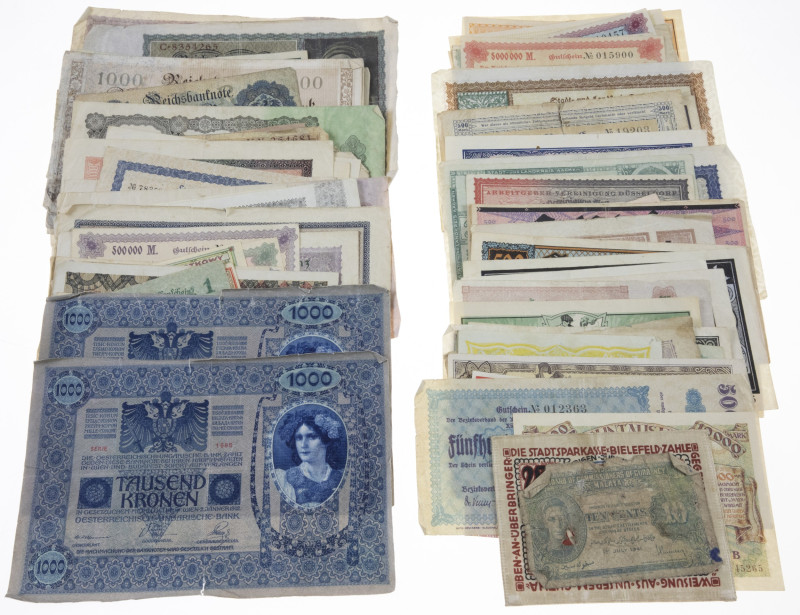 Banknotes world in boxes - Germany - Box filled with mostly emergency & inflatio...