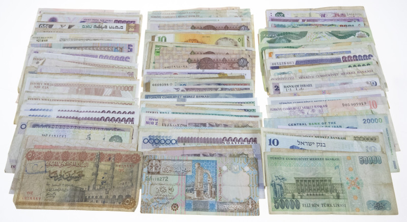 Banknotes world in boxes - Middle East - Lot with banknotes Middle East, c. 165 ...