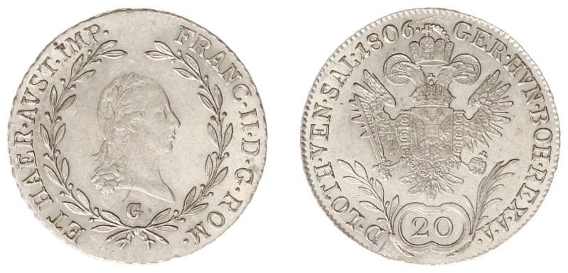 Austria - Empire - Franz II (1792-1835) - 20 Kreuzer 1806-G (KM2141, Her.691, AN...