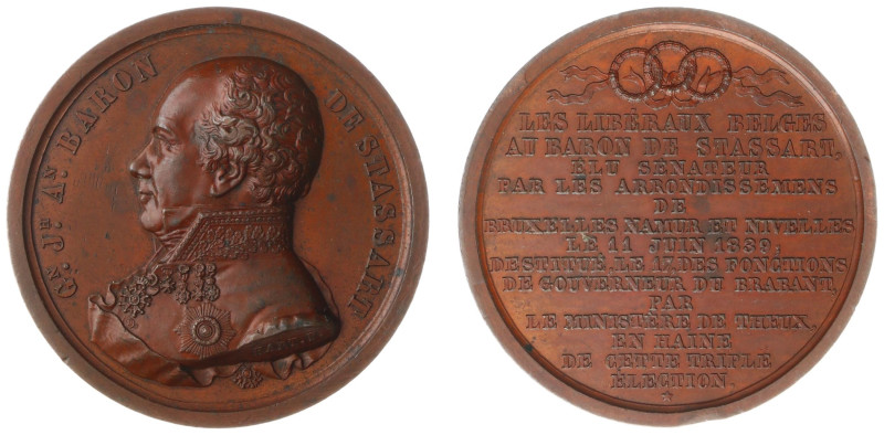 Belgium - Medals & Tokens - 1840 - Medal 'Baron de Stassart' by L.J. Hart- bronz...