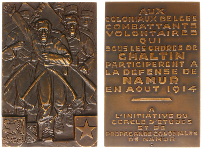 Belgium - Medals & Tokens - 1918 - Plaquette 'Defense de Namur by Chaltin' by H....