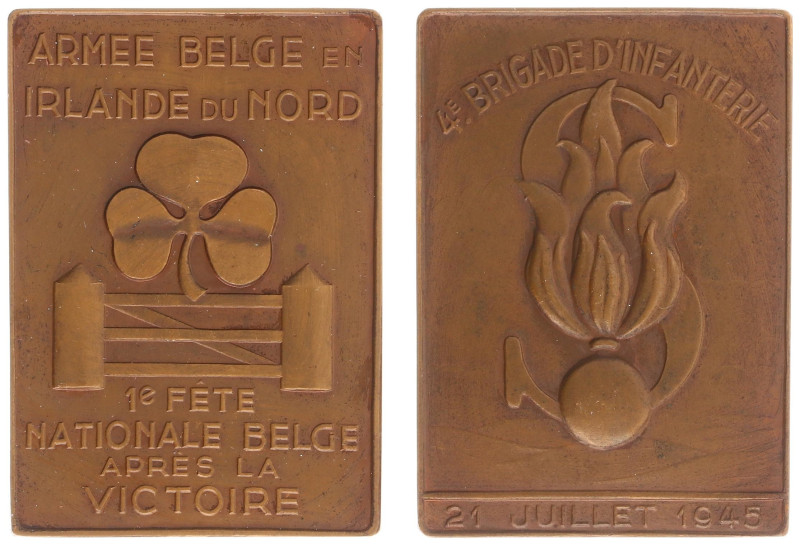 Belgium - Medals & Tokens - 1945 - Plaquette 'Armee Belge en Irlande du Nord / 4...