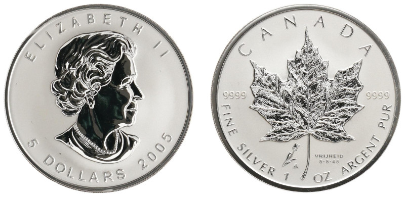 Canada - Elizabeth II (1952-2022) - 5 Dollars 2005 - 60 jaar Bevrijding van Nede...