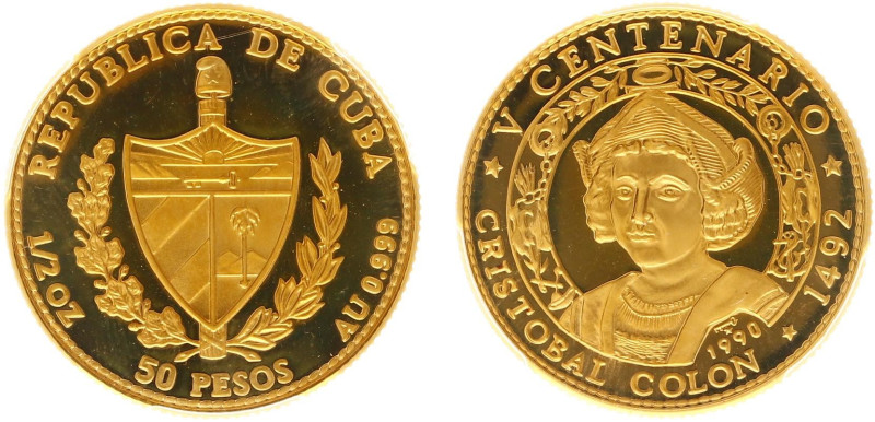 Cuba - Republic - 50 Pesos 1990 - 500th Ann. Discovery of America (KM298, Fr.46)...