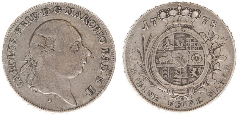 Deutschland - Staaten - Baden - Karl Friedrich (1738-1811) - Taler 1778 H/W, Dur...