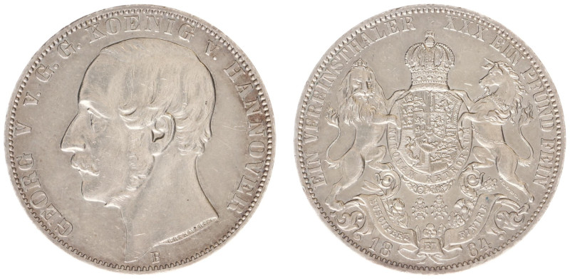 Deutschland - Staaten - Hannover - Georg V (1851-1866) - Taler 1864-B (KM230, AK...