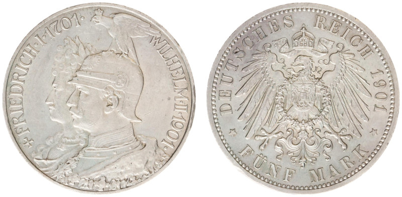 Deutschland - Reich - Preussen - Wilhelm II (1888-1918) - 5 Mark 1901 - 200 Year...