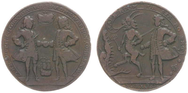 England - Medals & Tokens - Vernon - N.D. (appr. 1740) - Medal 'Vernon, Browne a...