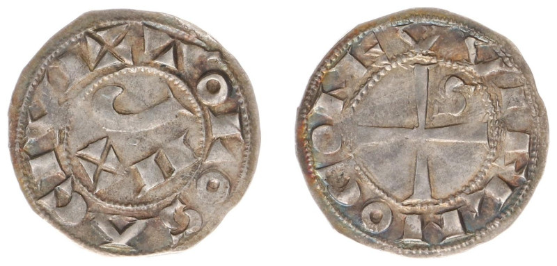 France - Merovingians (458-751) - AR Denier nd. Toulouse (Dupl.1210, PdA3676, Bo...