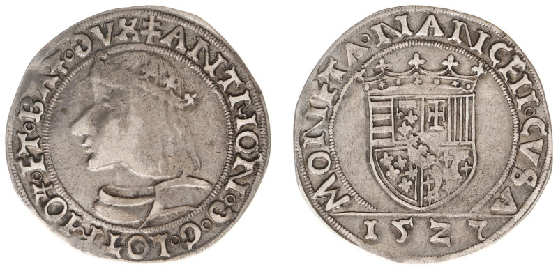 France - Lorraine - Antoine (1508-1544) - Teston 1527 (Boud.1514) - Obv: Crowned...