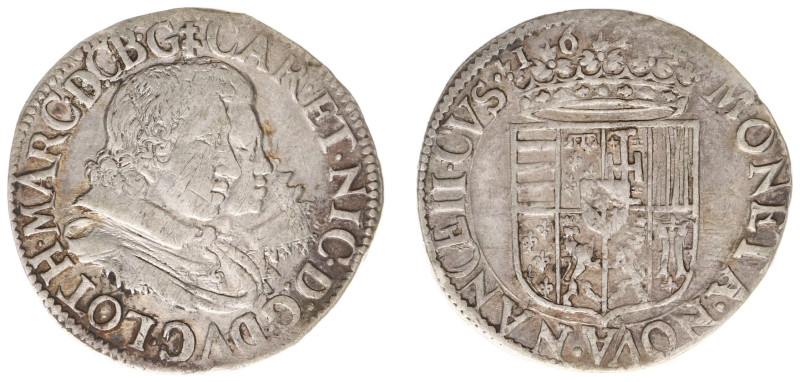 France - Lorraine - Charles IV & Nicole (1624-1625) - Teston 1624, Nancy (KM30, ...