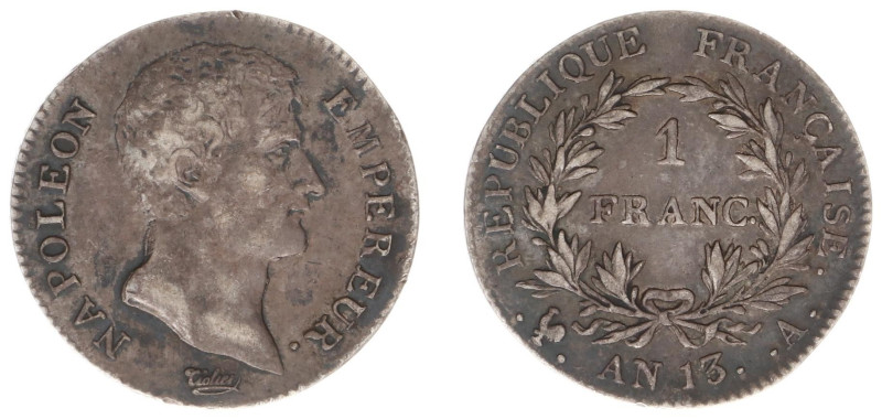 France - First Empire - Napoleon I (1804-1814) - Franc An13-A (KM656.1, Gad.443)...