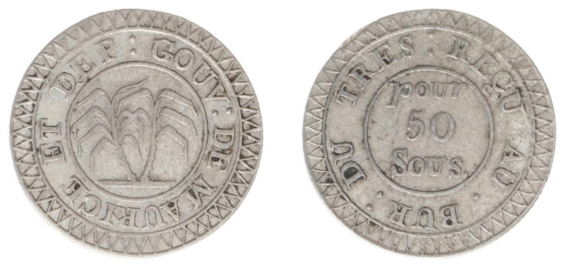 Mauritius - British Colony - French Coinage - George IV (1820-1830) - 50 Sous nd...