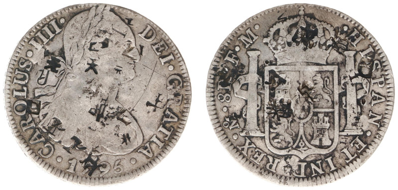 Mexico - Charles IV (1788-1808) - 8 Reales 1795-FM (KM109) - Obv: Armoured and d...