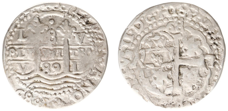 Peru - Charles II (1665-1700) - 8 Reales 1689 L-V (KM24, Cal.582) - Obv: Jerusal...