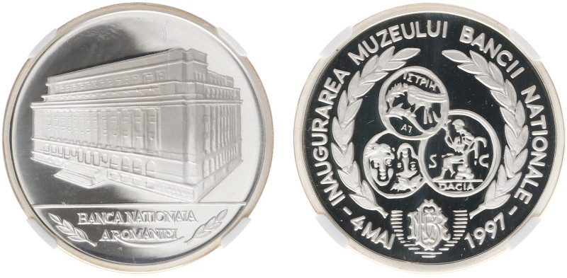 Romania - Republic - Medal 1997 'Opening of the National Bank of Romania’s Museu...