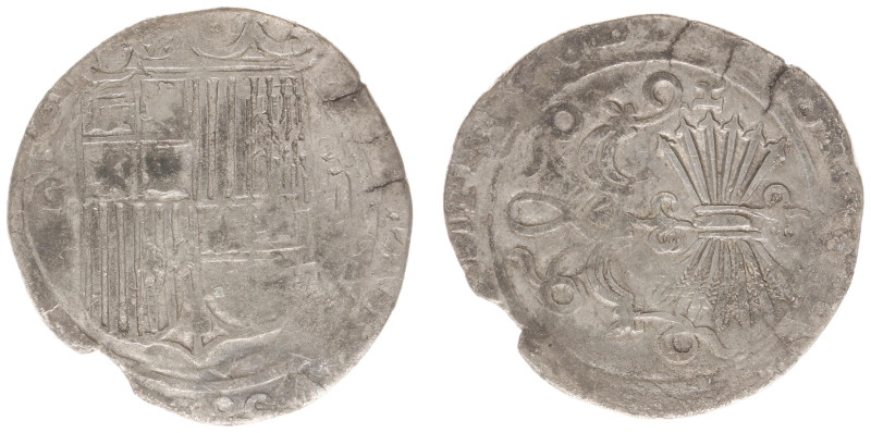 Spain - Ferdinand & Isabel (1474-1516) - 2 Reales nd., Granada (CCT204) - Obv: C...