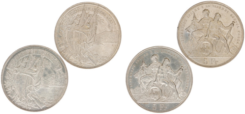 Switzerland - Shooting Thalers (1842-1885) - Lugano - 5 Francs 1883 (KM S16, HMZ...