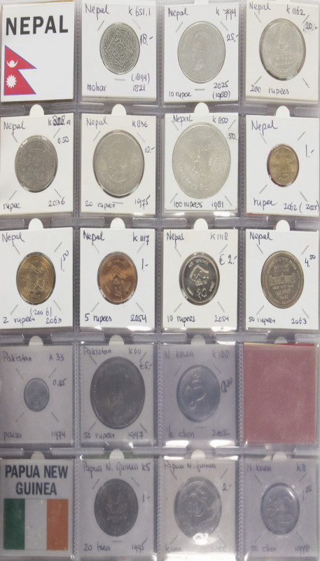 Coins world in albums - Asia - Collection coins Asia in album, Nepal to Thailand...