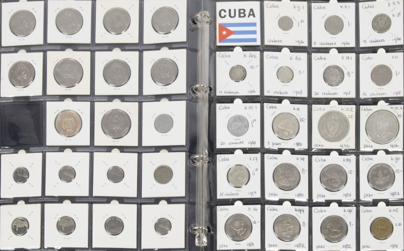 Coins world in albums - Cuba - Collection coins Cuba in album up to 5 Pesos, 191...