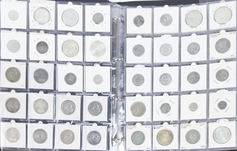 Coins world in albums - Germany - Collection with German silver coins a.w. 5 Mar...