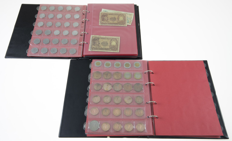 Coins world in albums - World coins - 2 albums world coins and banknotes a.w. Ir...