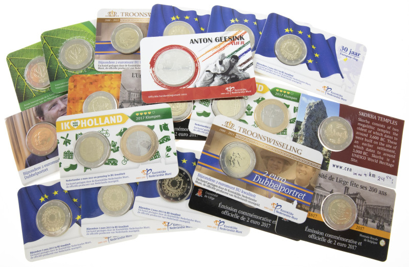 Coins world in boxes - Euro's - Box with 2 Euro coins EU-countries in coincards