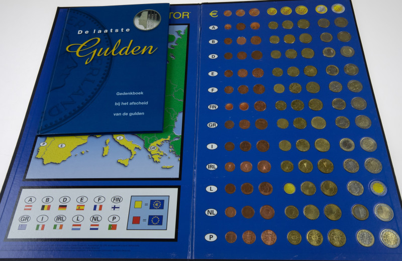 Coins world in boxes - Euro's - Euro coin collector with Euro's, add. book last ...