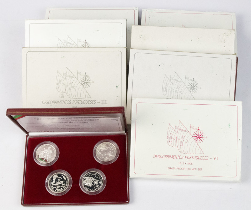 Coins world in boxes - Portugal - Complete collection Silver Proof Coin Set " De...